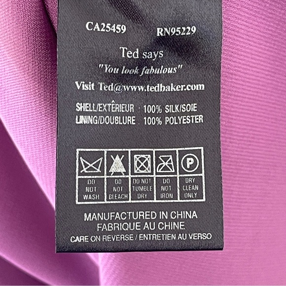 Ted Baker London Silk Crepe Flowy Elegant Formal Dress Size 2 - Picture 11 of 14